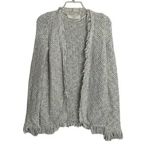 ZARA KNIT Fringe Open Sweater Cardigan